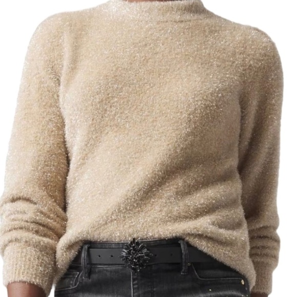 White House Black Market Sweaters - WHBM Metallic Tinsel Trim Sweater NWT